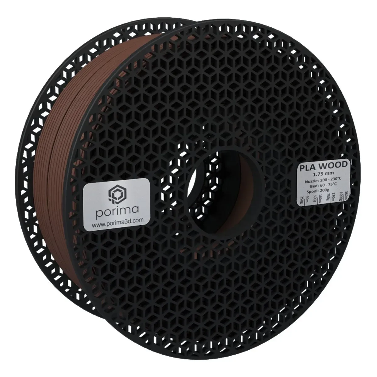 Porima PLA Wood Filament 500gr Walnut