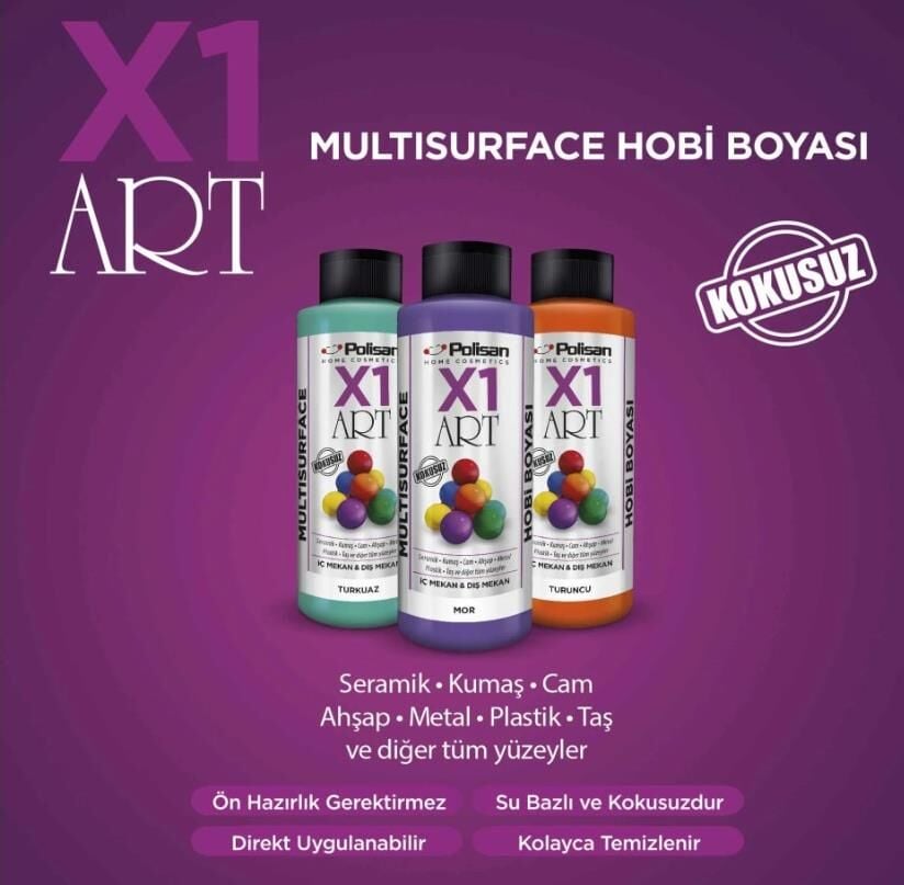 Polisan X1 Art Multisurface Akrilik Boya 120 ml (Tüm Renkler)