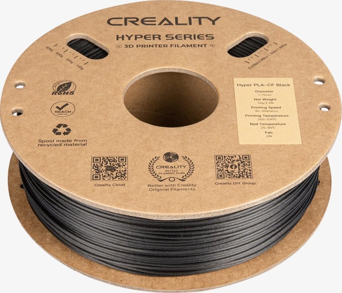 Creality Hyper PLA-CF Siyah Filament 1.75mm 1Kg