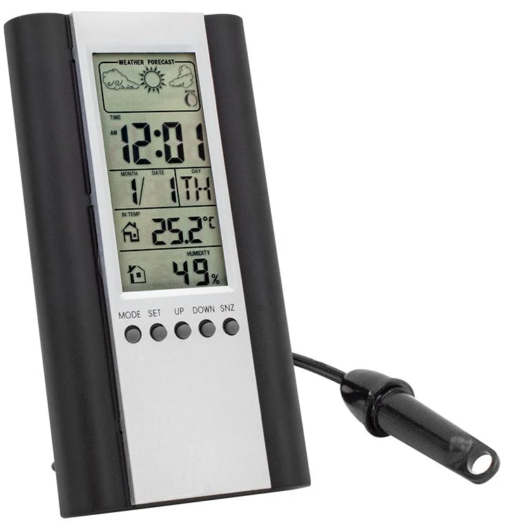 Powermaster PM-6107 Isı + Nem Ölçer Dijital Ekranlı Termometre (Saat-Alarm)