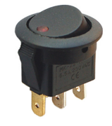 Yuvarlak 3 Pinli 220 Volt Nokta Işıklı Açma-Kapama Anahtarı(IC-132)